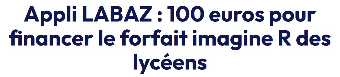 Aide de la région pour IMAGINE R » Lycée Blaise Pascal